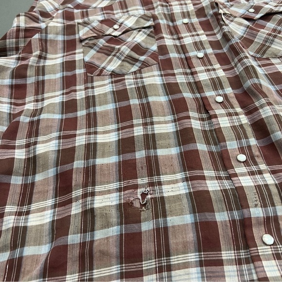 Vintage 70s White Tag Levi’s Plaid Western Button Up Shirt - Picture 11 of 14